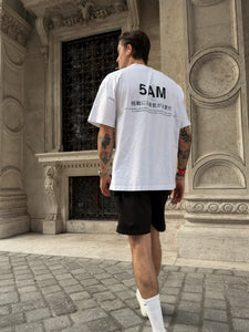 5 AM WHITE TEE